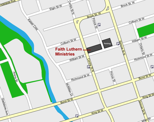 Locational map of Faith Lutheran Ministries
